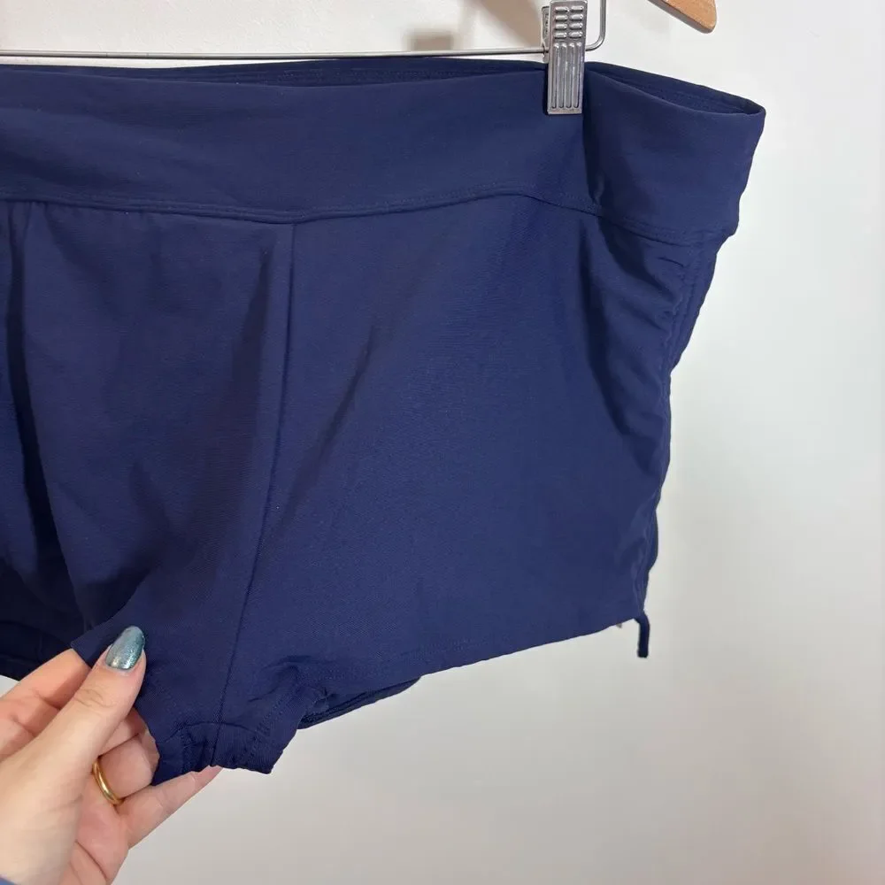 CALIA Women's Mid Rise Swim Short NEW with tags Size XXL Opulent Blue